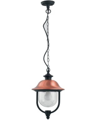 SOSPENSIONE VENEZIA NERA/RAME 1XE27 IP44 25X110CM