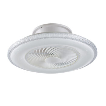 PLAFONIERA LED VENTILATORE BOREA BIANCO 40W 4450LM CCT DIMM. Wi-Fi CON TELECOMANDO INCLUSO 60X22CM