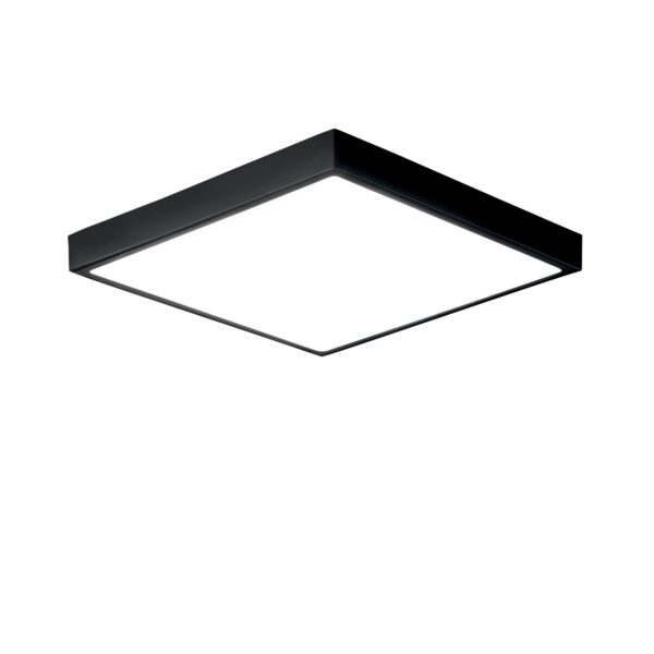 PLAFONIERA LED DOMO NERA QUADRATA 24W 2700LM 4000K IP44 24X24X2,4CM