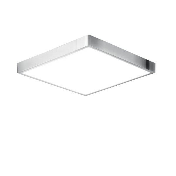 PLAFONIERA LED DOMO CROMO QUADRATA 24W 2700LM 4000K IP44 24X24X2,4CM