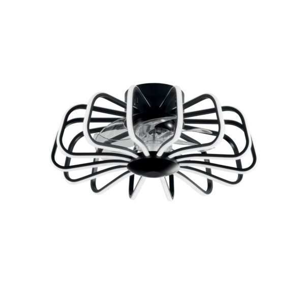 PLAFONIERA LED VENTILATORE GRECALE NERO 80W 8470LM CCT DIMM. Wi-Fi 50X20,7CM