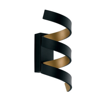 APPLIQUE LED HELIX NERA E ORO 9W 720LM 3000K 10X13,5X26CM