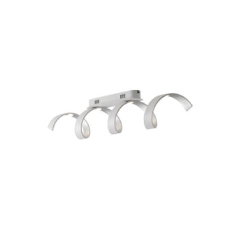 PLAFONIERA LED HELIX BIANCA E ARGENTO 20W 1680LM 3000K 80X18CM