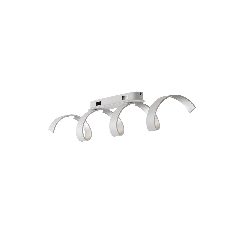 PLAFONIERA LED HELIX BIANCA E ARGENTO 20W 1680LM 3000K 80X18CM