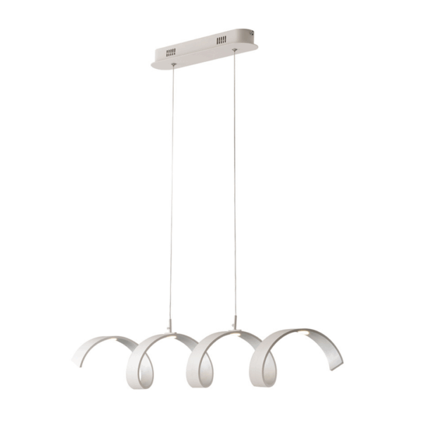 SOSPENSIONE LED HELIX BIANCA E ARGENTO 20W 1680LM 3000K 80X13,5X120CM