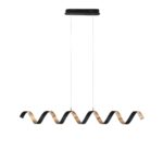 SOSPENSIONE LED HELIX NERA E ORO 30W 2520LM 3000K 125X13,5X120CM