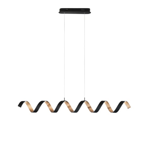 SOSPENSIONE LED HELIX NERA E ORO 30W 2520LM 3000K 125X13,5X120CM