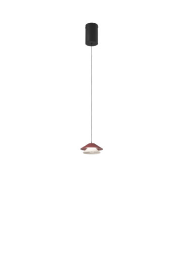 SOSPENSIONE LED ATREO ROSSO+BEIGE IN METALLO E ALLUMINIO 5W 3000K D13X200CM