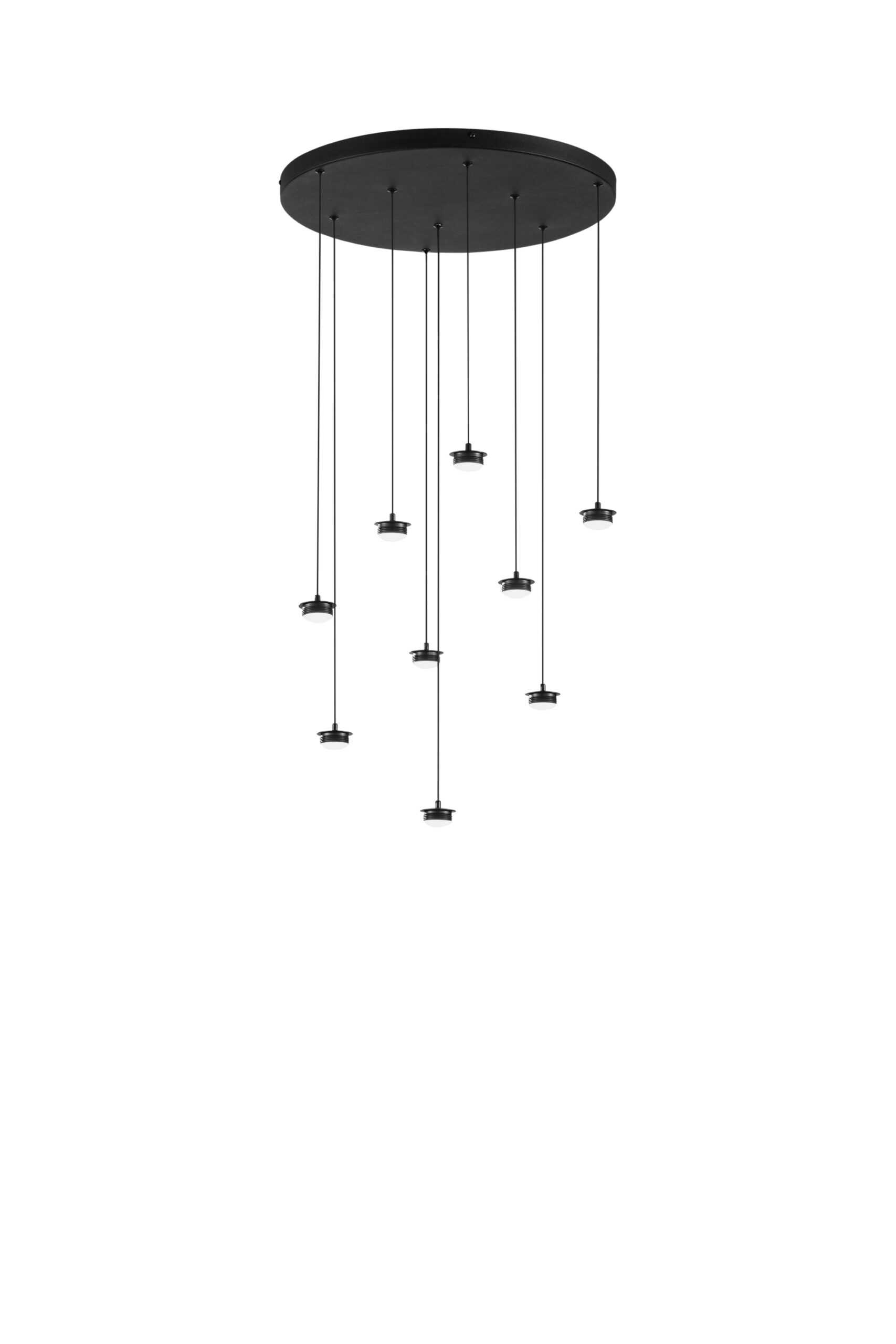 STRUTTURA NERA IN METALLO PER SOSPENSIONE COMPLETA DI PUNTO LUCE LED 27W E ø60XH192,5CM CAVO REGOLABILE 2M COMPATIBILE CON VETRO GISELLE