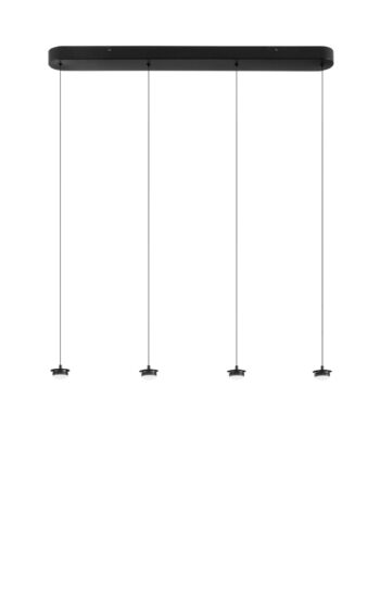 STRUTTURA NERO OPACO IN METALLO PER SOSPENSIONE COMPLETA DI PUNTO LUCE LED 14W E CAVO 80X80X200CM CAVO REGOLABILE 2M COMPATIBILE CON VETRO GISELLE/KENDO 3W 341LM 2953K