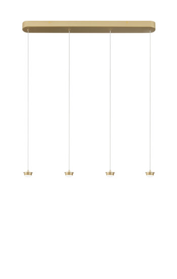 STRUTTURA ORO IN METALLO PER SOSPENSIONE COMPLETA DI PUNTO LUCE LED 14W E CAVO 80X80X200CM CAVO REGOLABILE 2M COMPATIBILE CON VETRO GISELLE/KENDO 3W 341LM 2953K