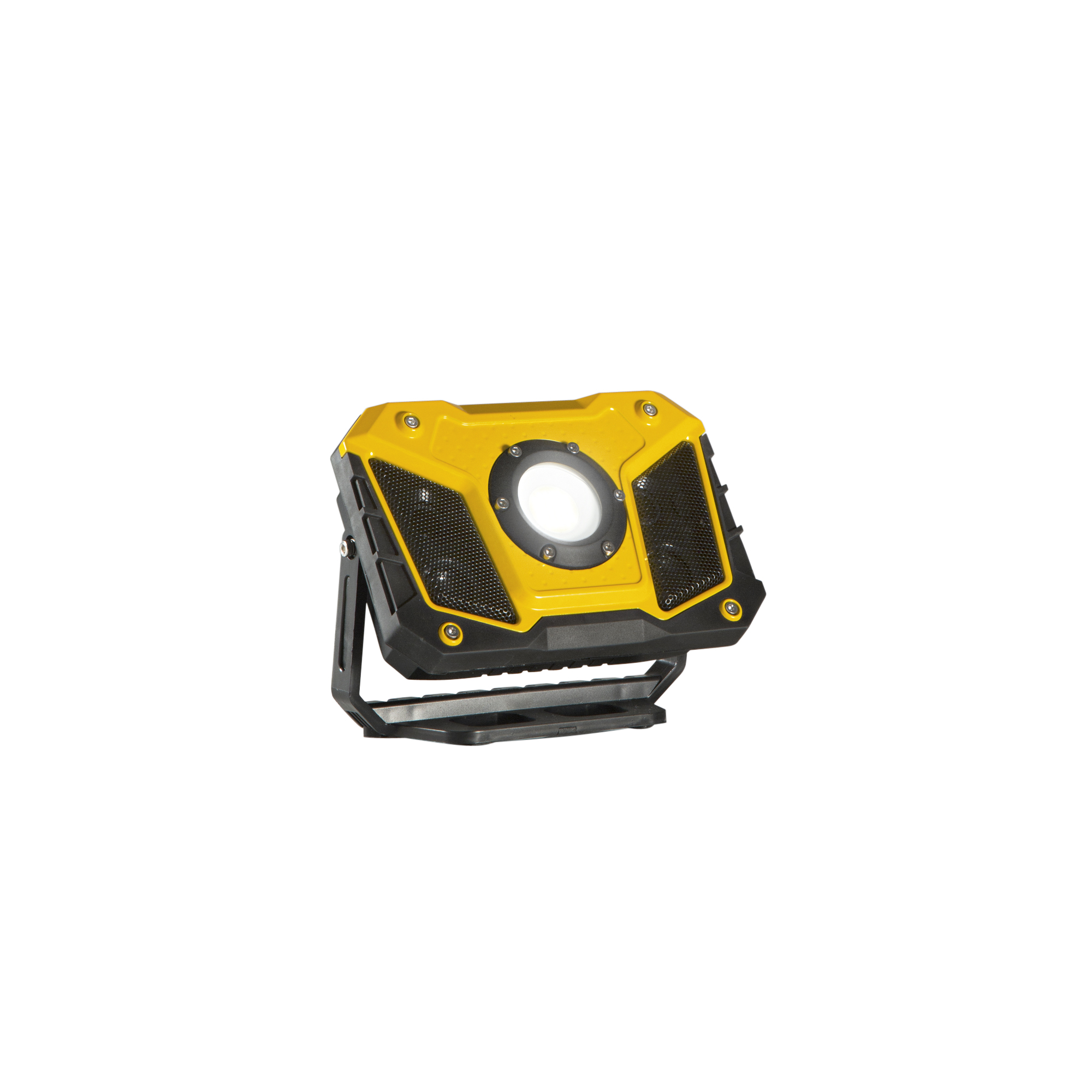 PROIETTORE PORTATILE LED BULL GIALLO/NERO 15W 1200LM 6500K DIMM. CON SPEAKER E BATTERIA 3,7V 6600mA