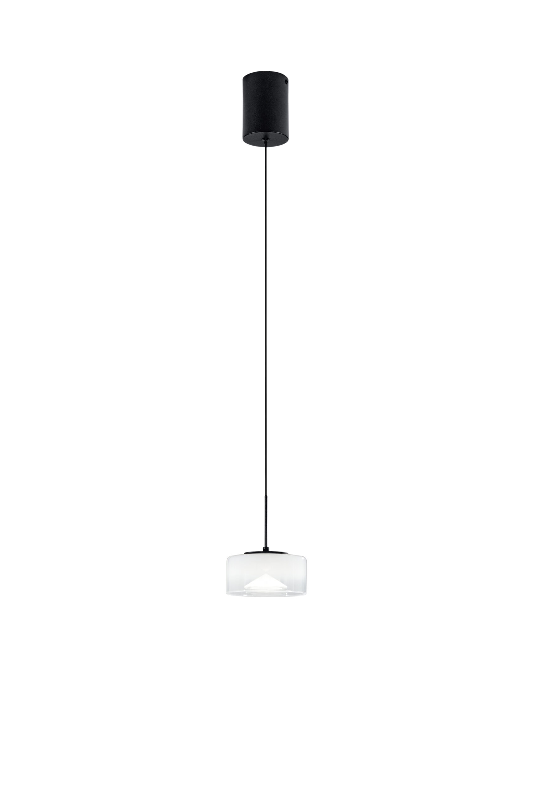 SOSPENSIONE LED EMILY BIANCA SINGOLA IN VETRO+METALLO 8W CCT 2700-3200-4000K D15X150CM
