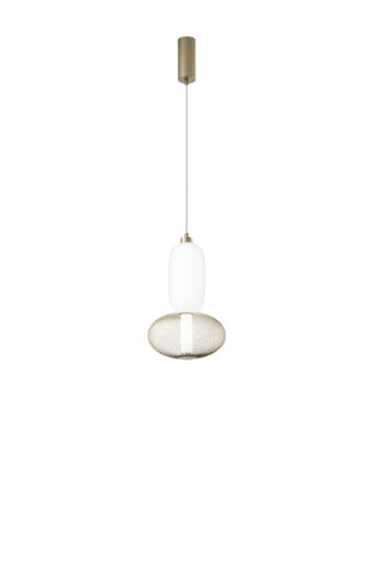 SOSPENSIONE LED INKAS ORO IN VETRO 16W 1860LM CCT 3000/3500/4000K 42X22X22CM