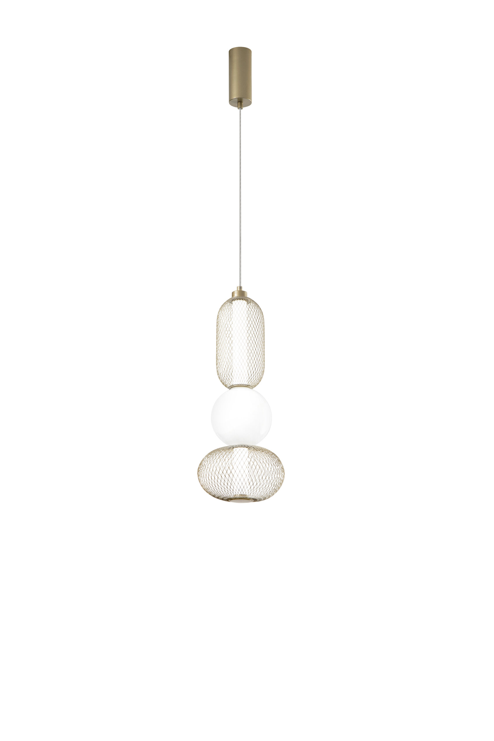 SOSPENSIONE LED INKAS ORO IN VETRO 21W 2460LM CCT 3000/3500/4000K 60X22X22CM