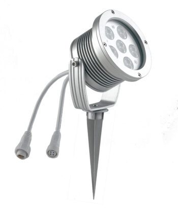 PROIETTORE LED IRIDE DC24V SILVER 18X1W RGB DIMM. IP65 CON PICCHETTO 12X14,8CM