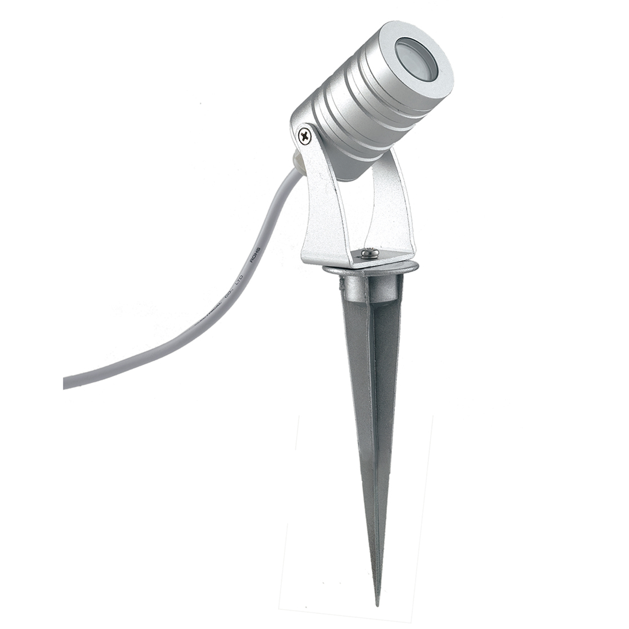 PROIETTORE LED IRIDE DC12/24V SILVER 3X1W RGB DIMM. IP65 CON PICCHETTO 4,2X12CM