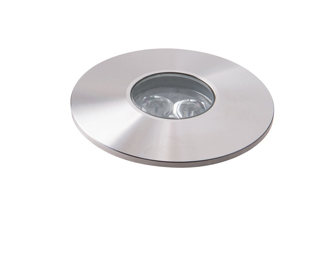 INCASSO CALPESTABILE LED IRIDE DC12/24V SILVER 3X1W RGB DIMM. IP67 6X8,3CM