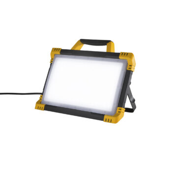 PROIETTORE LED PORTATILE KNOX GIALLO/NERO 80W 4600-9200LM CCT CAVO CON DUE PRESE SCHUKO IP54 46,4X9X