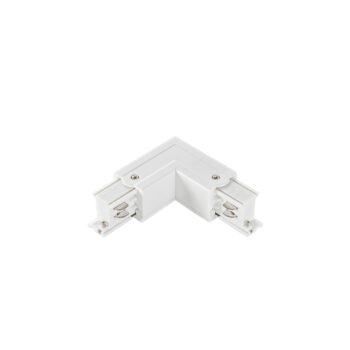 CONNESSIONE AD L DESTRA PER BINARIO TRIFASE RAIL BIANCO 11,16X4,2X3,44CM