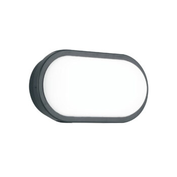 PLAFONIERA LED SHELLY ANTRACITE OVALE 20W 2500LM CCT IP65 17,6X8X27,1CM