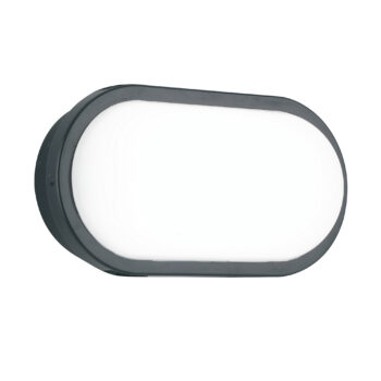 PLAFONIERA LED SHELLY ANTRACITE OVALE 15W 1900LM CCT IP65 14,5X7X21,5CM