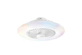PLAFONIERA LED VENTILATORE SKYRON BIANCO 40W 4800LM CCT DIMM CON RGB DIGITALE CON TELECOMANDO RF INCLUSO 22,5X59,5CM