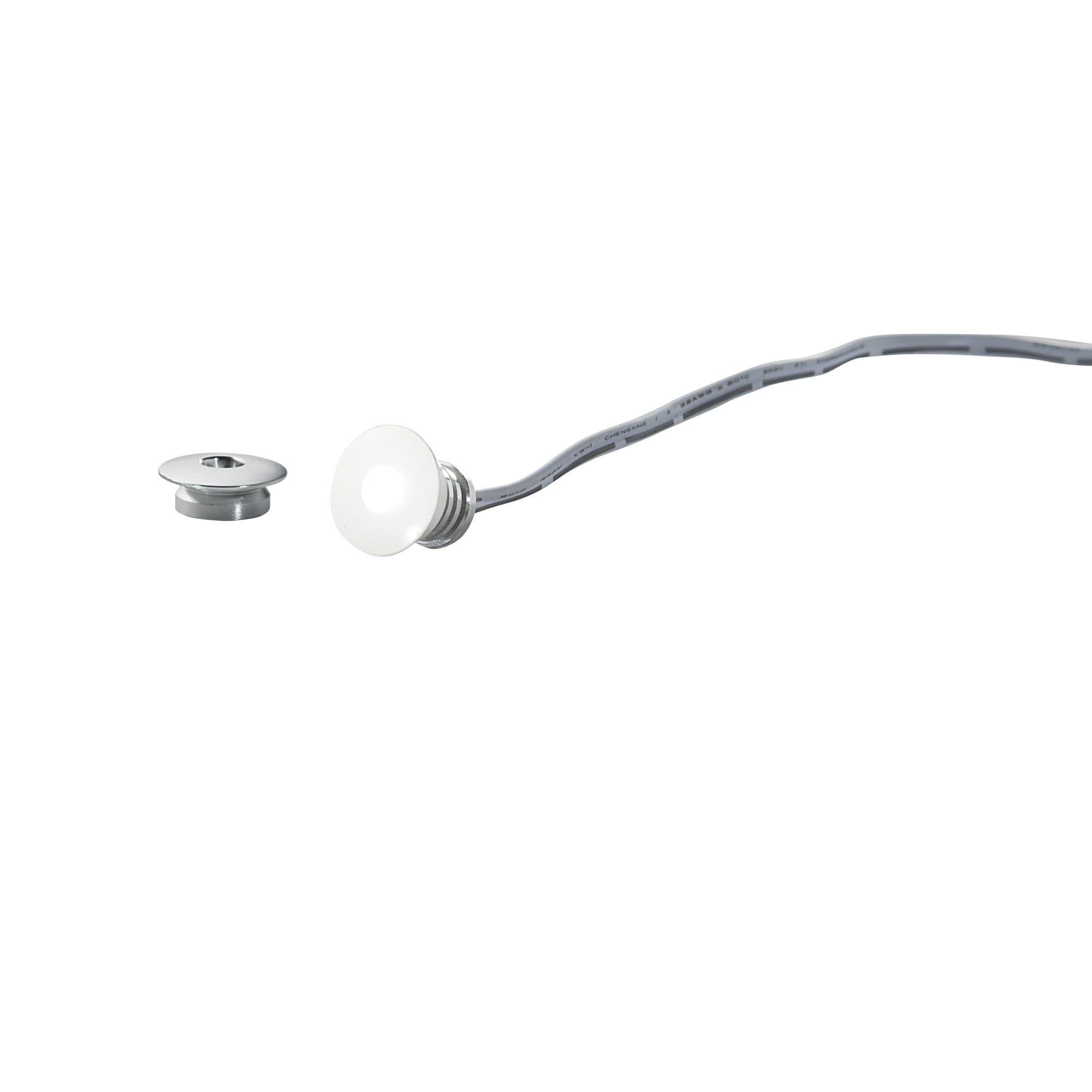 INCASSO LED STARLIGHT DC12V BIANCO E SILVER 0,2W 11LM 3000K CON GHIERA SILVER E BIANCA 1,8X1,4CM