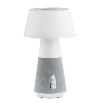 LAMPADA RICARICABILE LED DECIBEL GRIGIA I4,5W 300LM CCT DIMMERABILE CON SPEAKER BLUETOOTH 17X17X29CM