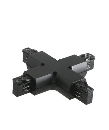 CONNESSIONE A CROCE NERA PER BINARIO 18,1X18,1X3,4CM