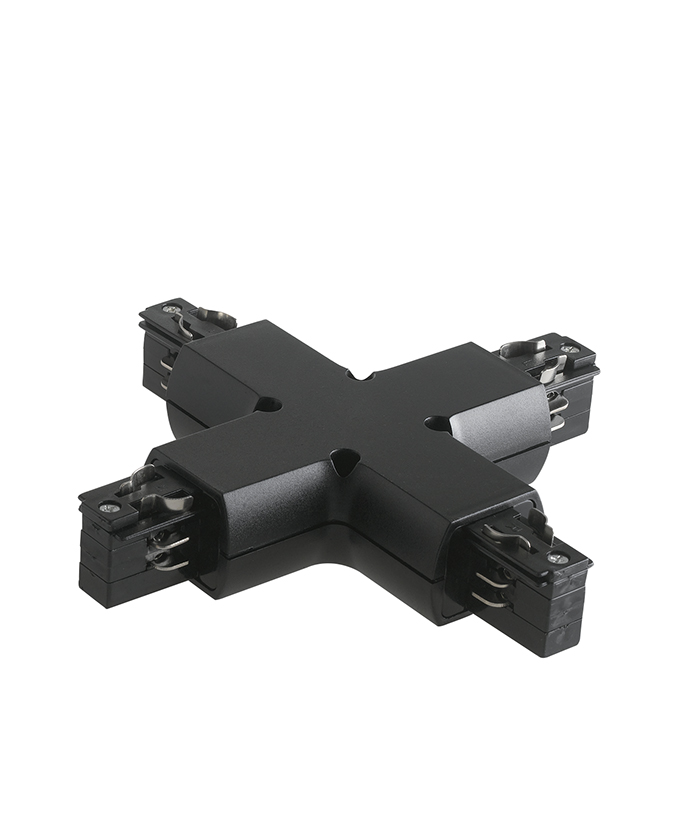 CONNESSIONE A CROCE NERA PER BINARIO 18,1X18,1X3,4CM