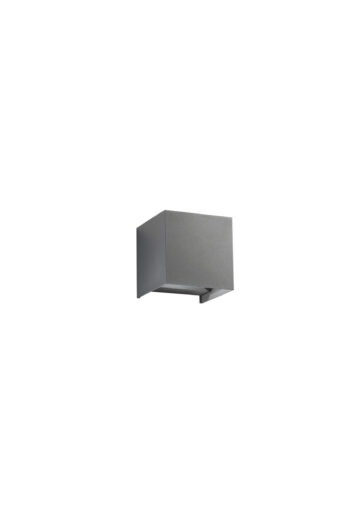 APPLIQUE BIEMISSIONE LED ALFA GRIGIO 2X10W 1800LM CCT IP54 12X12X12CM