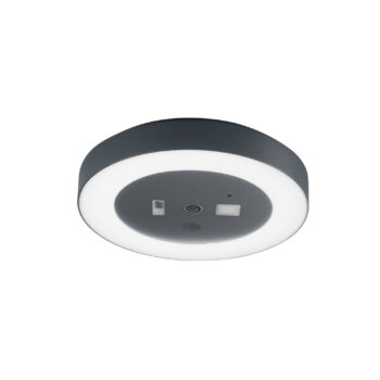 PLAFONIERA LED ZOOM ANTRACITE 30W 3600LM 4000K DIMM. Wi-Fi IP54 CON VIDEOCAMERA 30X5,5CM