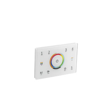 WALLPAD RF2,4G CONTROLLO RGB/RGBW/RGB+CCT 4 ZONE 5 CANALI 230V COLLEGABILE CON DMX512 12X8X3,7CM