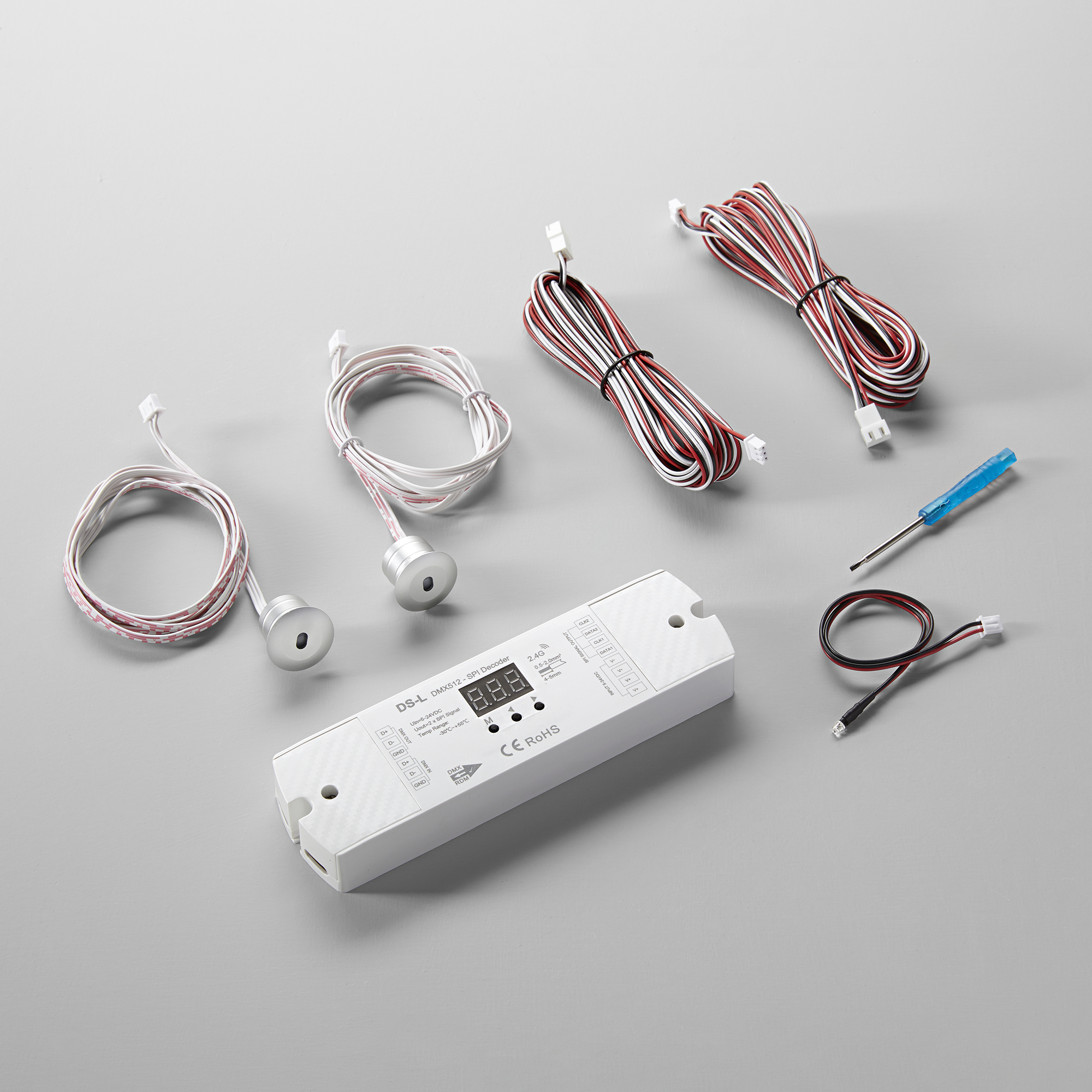 CONTROLLER SPI 5-24VDC A DOPPIO PULSANTE + DOPPIO SENSORE PIR