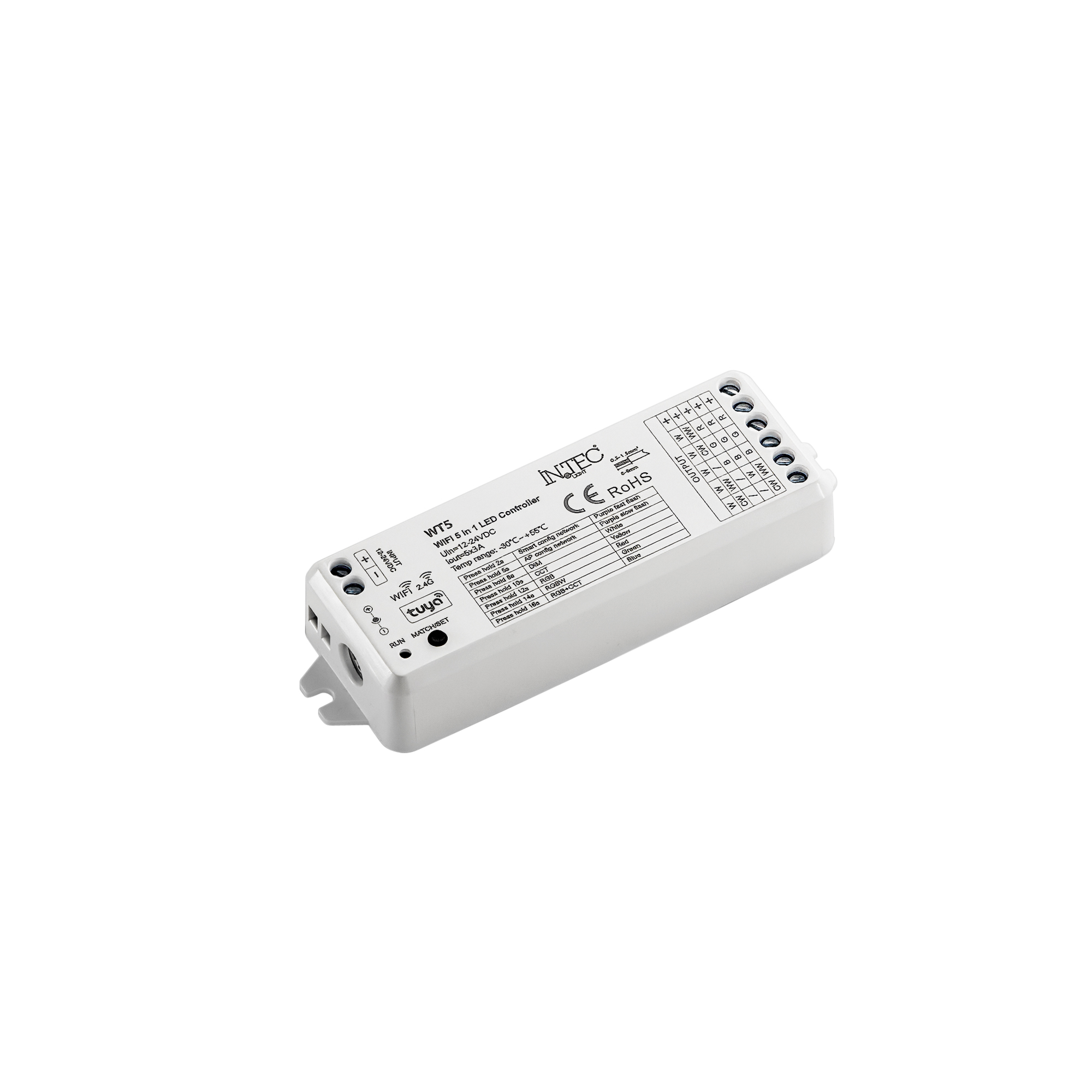 RICEVITORE CONTROL Wi-Fi E RF2,4G INPUT 15.5A 12-24V OUTPUT 5CH