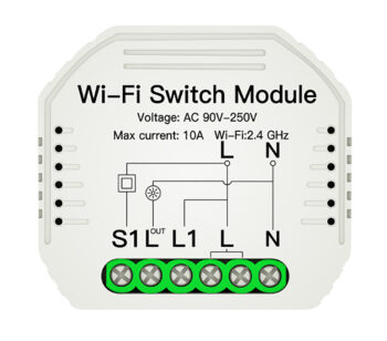 CONTROLLER Wi-Fi 2.4GHz PER ACCENSIONE E TIMER INTERRUTTORI 1 VIA 230V MAX 10A