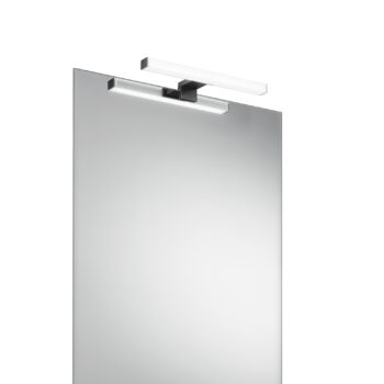 APPLIQUE LED NOIR NERO QUADRA FISSAGGIO PARETE/SPECCHIO 5W 600LM 3000K IP44 30X9,5X4,45CM