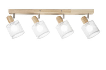 SPOT TWINSET CON BASE IN LEGNO 4XE14 MAX 40W 54X14X16CM