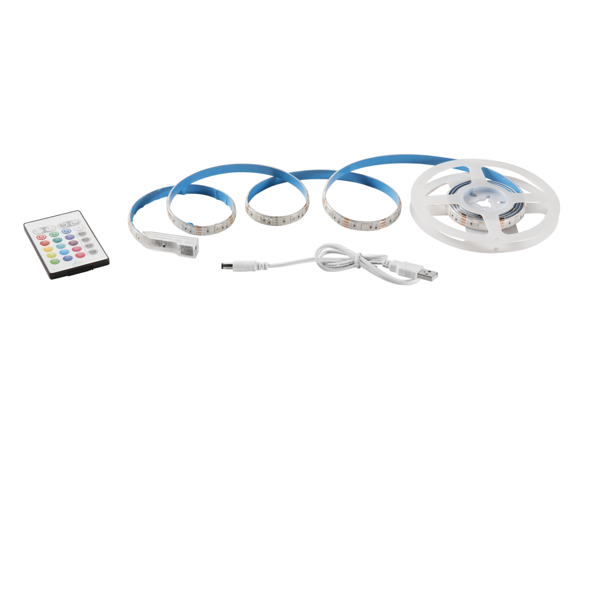 STRIP LED 5050 SURROUND IN KAPTON E SILICONE 60 LED/M 3W/M RGB IP65 TOUCH, CON TELECOMAND IR INCLUSO, USB 1X200X0,3CM